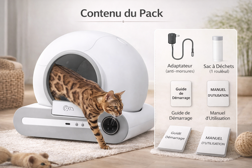 Bac à Litière Intelligent pour Chats – Automatique et Grande Capacité
