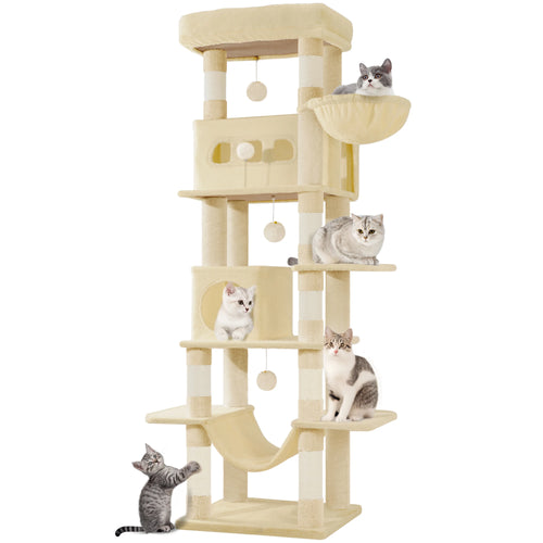 Arbre à Chat Grand Format 170 cm – Griffoir Multi-Niveaux avec Plateformes