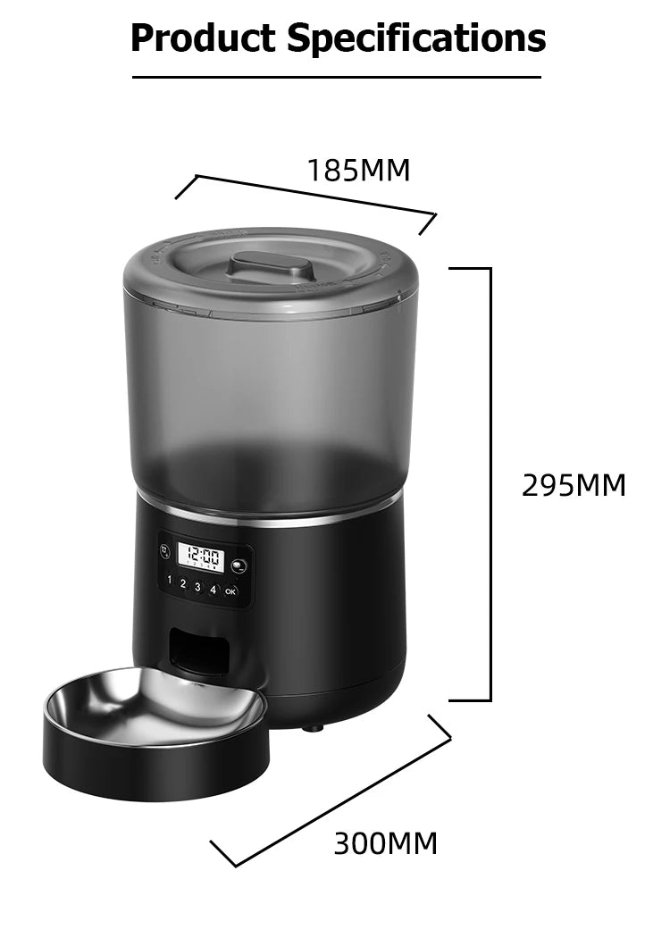 Distributeur automatique de nourriture 4L pour chien et chat – Programmable