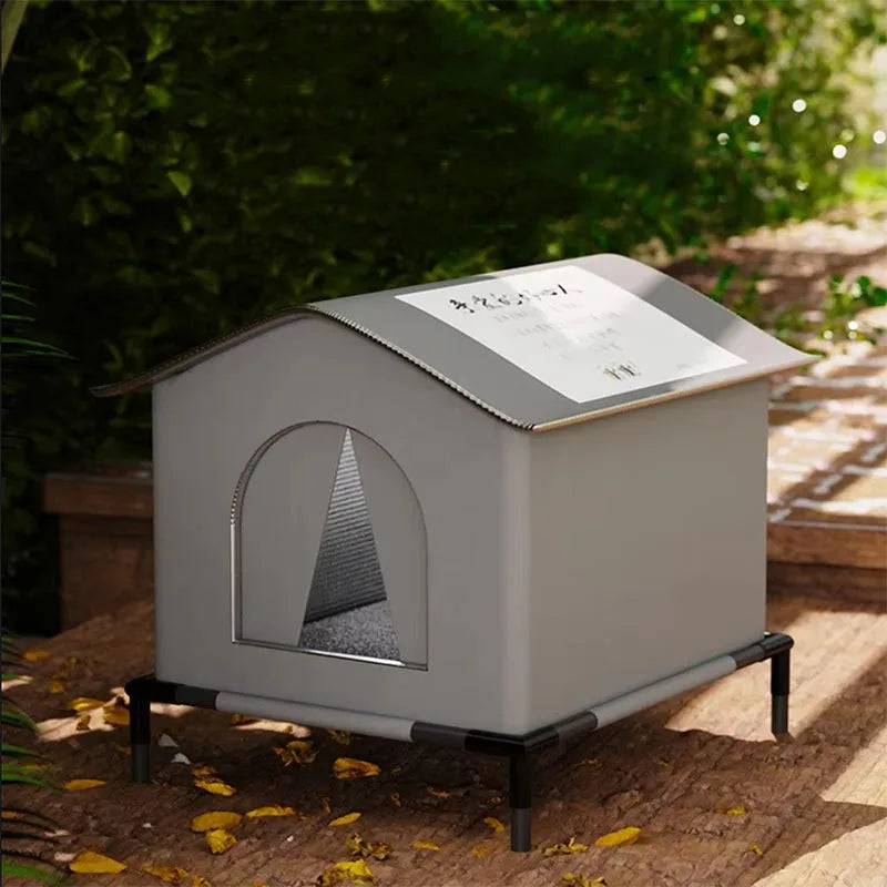 Maison extérieure imperméable pour chien et chat – Abri chaud et pliable