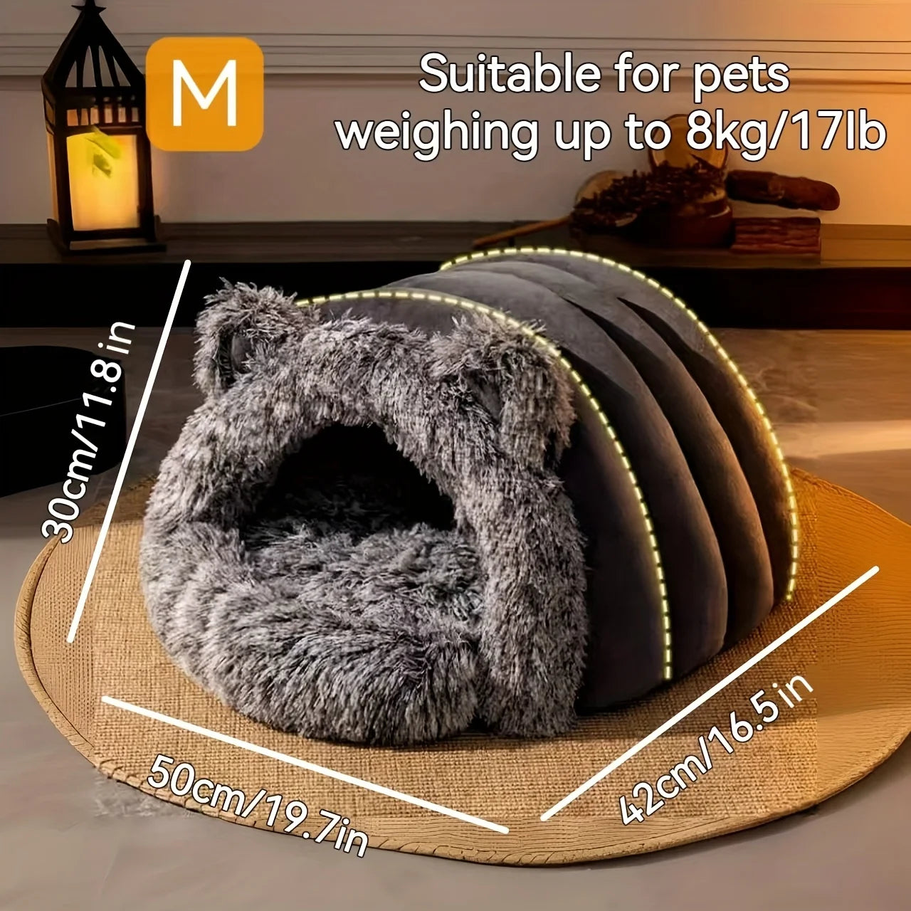 Lit d’Hiver Chaud et Confortable pour Chats et Petits Chiens