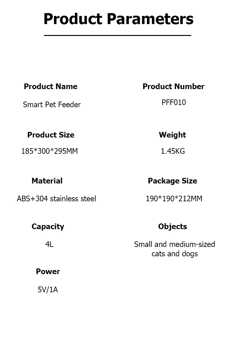 Distributeur automatique de nourriture 4L pour chien et chat – Programmable